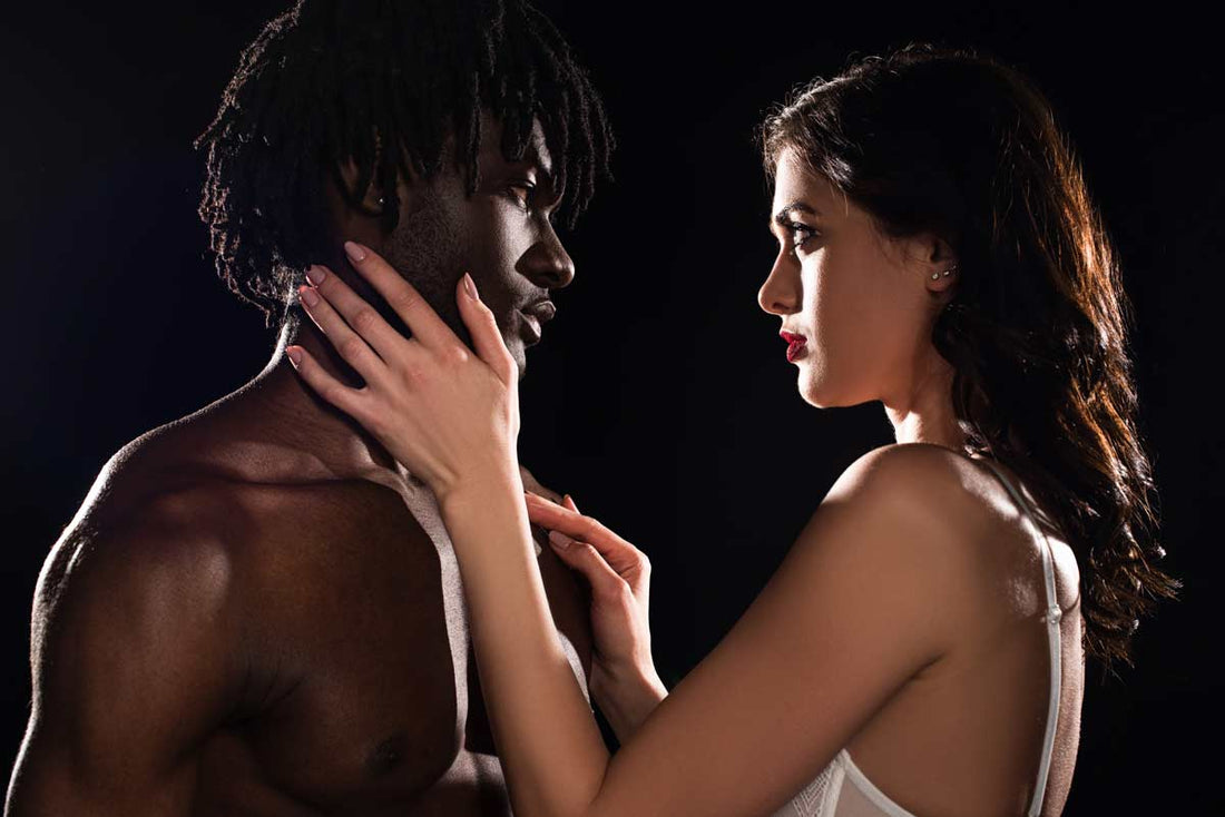 beautiful-seductive-interracial-couple-in-underwear-face-to-face-looking